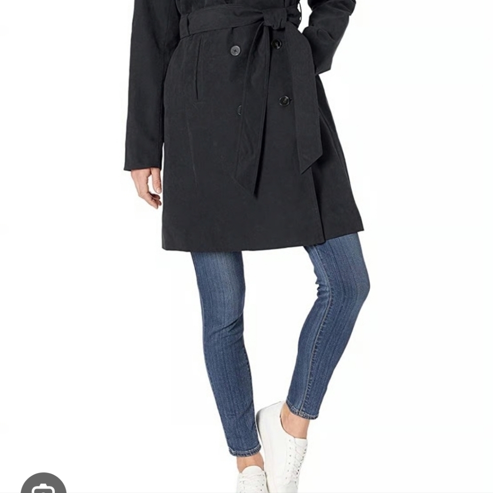 Women's Trench Coat Amazon Essentials Size XXL Blue Water Resistant Classic - Picture 10 of 10